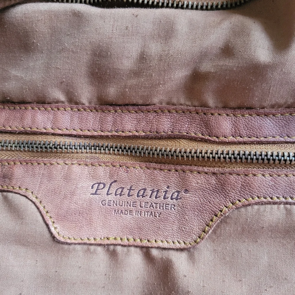 Platania Large Leather Brown Woven Tote Bag - Boho Chic! - Picture 10 of 15